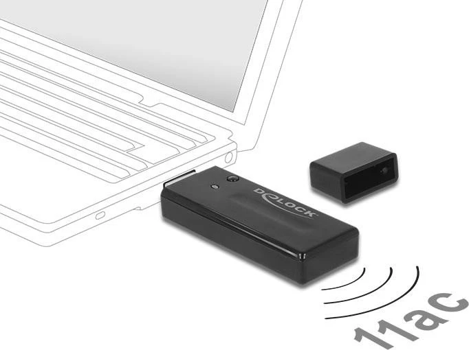 DeLOCK USB 3.0 DualBand Stick, 2.4GHz/5GHz WLAN, USB-A 3.0 [Stecker]