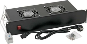 Triton horizontale Belüftungseinheit, 2 Ventilatoren, schwarz, 2HE