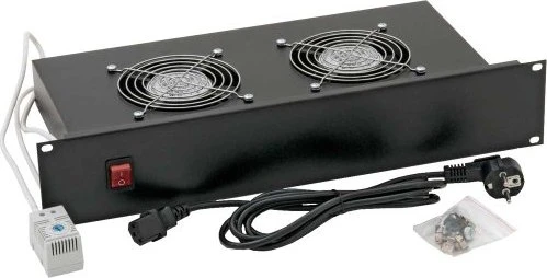 Triton horizontale Belüftungseinheit, 2 Ventilatoren, schwarz, 2HE
