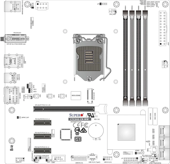 Supermicro C7C242-CB-M, retail (Intel 1151 v2)