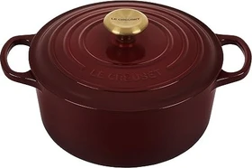 Le Creuset Signature Gusseisen Bräter rund 22cm 3.3l garnet