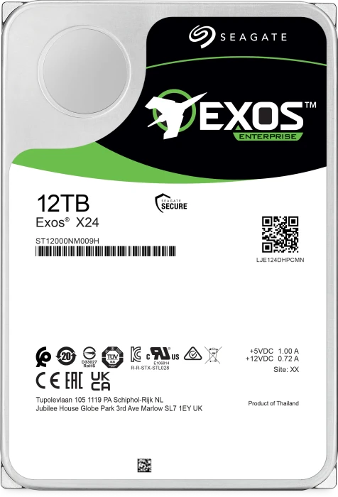 Seagate Exos X X24 12TB, SED FIPS, 24/7, 512e/4Kn / 3.5" / SAS 12Gb/s