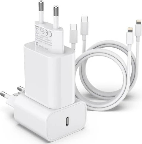 Znbtcy Schnellladegerät 20W USB-C mit iPhone Ladekabel weiß