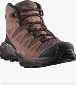 Salomon X Ultra 360 Leather Mid GTX peppercorn/cognac/hot coral (Damen)