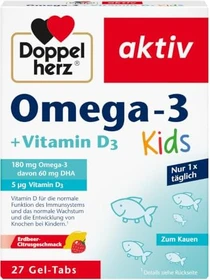 Doppelherz aktiv Omega 3 + Vitamin D3 Kids Tabletten, 27 Stück