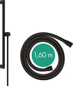Hansgrohe Unica Brausestange S Puro 65cm mit Easy Slide Handbrausehalter und Isiflex Brauseschlauch 160cm mattschwarz