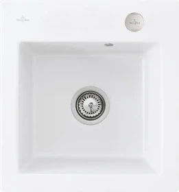 Villeroy & Boch Subway 45 XS flat flächenbündig Becken mittig mit Ablauffernbedienung stone white