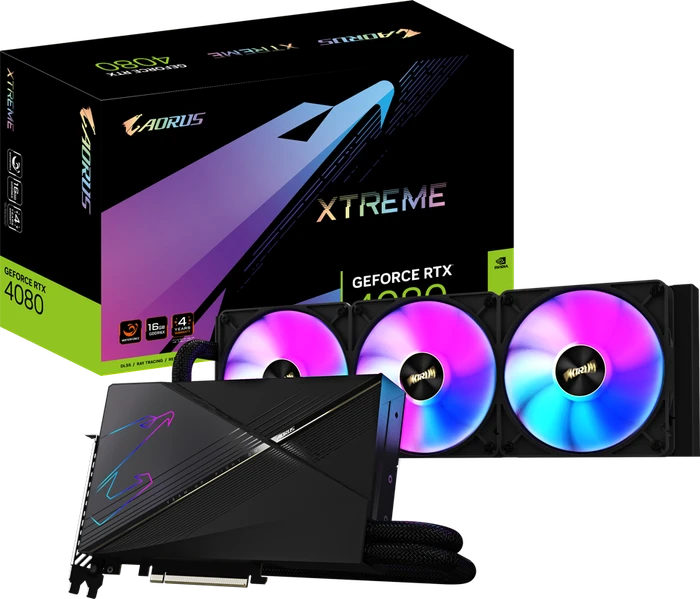 GIGABYTE AORUS GeForce RTX 4080 Xtreme Waterforce 16G, 16GB GDDR6X, HDMI, 3x DP