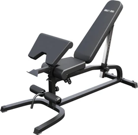 Gorilla Sports Verstellbare Schrägbank inkl. Beinstrecker und Curlpult Hantelbank
