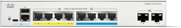 Cisco Catalyst 1300 Rackmount 2.5G Managed Switch, 8x RJ-45, 2x SFP+, 120W PoE+