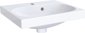 Geberit Acanto Handwaschbecken 45x38cm, Hahnloch mittig, mit Überlauf, weiß/KeraTect