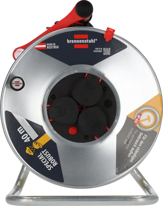 Brennenstuhl Professional SK 290 Kabeltrommel, Schuko auf 3x Schuko, 40m, IP44, AT-N07V3V3-F 3G1,5