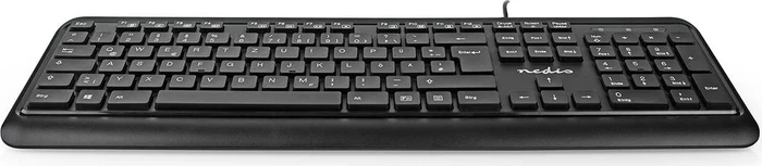 Nedis Multimedia Tastatur, schwarz, USB, DE