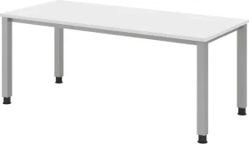 Hammerbacher Ergonomic Plus Q-Serie VQS19/W Schreibtisch 180x80cm weiß/silber