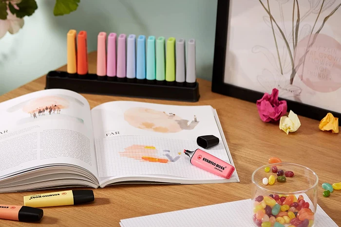STABILO Boss Original Pastel Tischset sortiert, 15er-Set, Etui