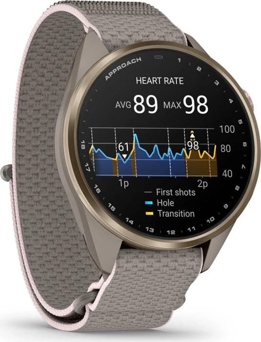 Garmin Approach S72 43mm soft gold-blush pink titanium/french grey-blush pink