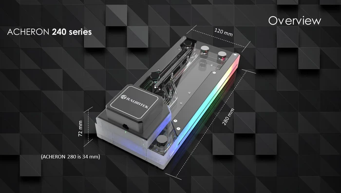Raijintek Acheron 240 DDC RBW Distro Plate, Verteilerplatte mit Pumpe
