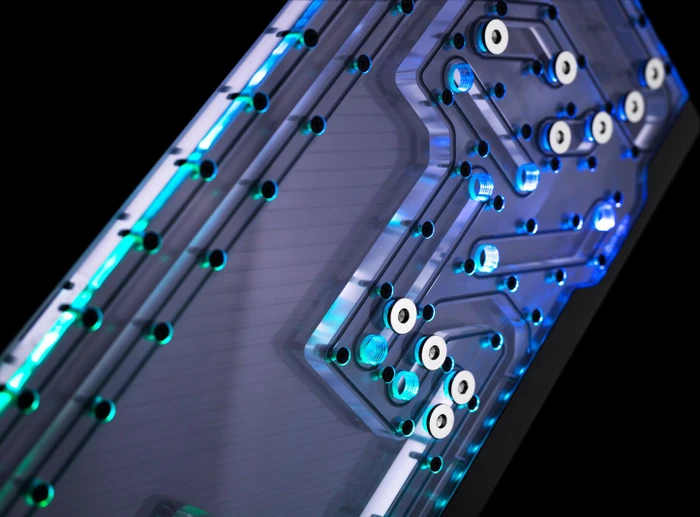EK Water Blocks Quantum Line EK-Quantum Reflection Obsidian 1000D D5 PWM D-RGB, Verteilerplatte mit Pumpe, Acryl