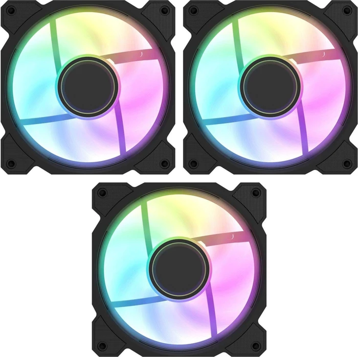 DarkFlash DR08 Black 3-in-1, schwarz, 120mm, 3er-Pack
