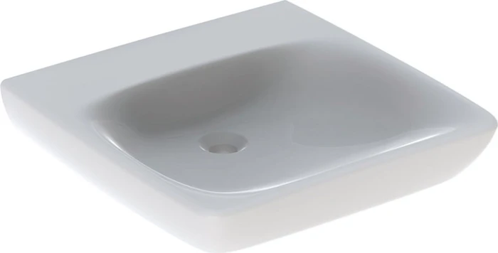 Geberit Renova Comfort Waschtisch barrierefrei 55cm, ohne Hahnloch, ohne Überlauf, weiß