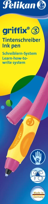 Pelikan griffix 3 Tintenroller (Patrone) berry pink, Rechtshänder, Faltschachtel