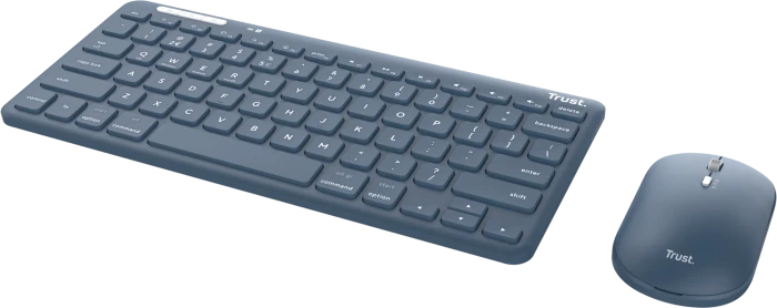 Trust Lyra Multi-Device Wireless Keyboard & Mouse Set, blau, USB/Bluetooth, DE