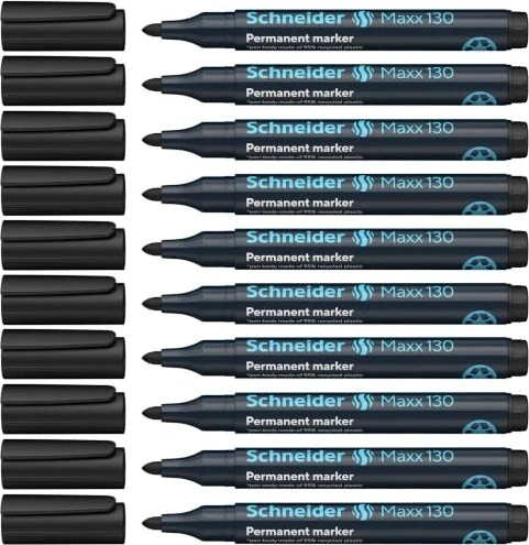 Schneider Maxx 130 Permanentmarker schwarz, 10er-Pack