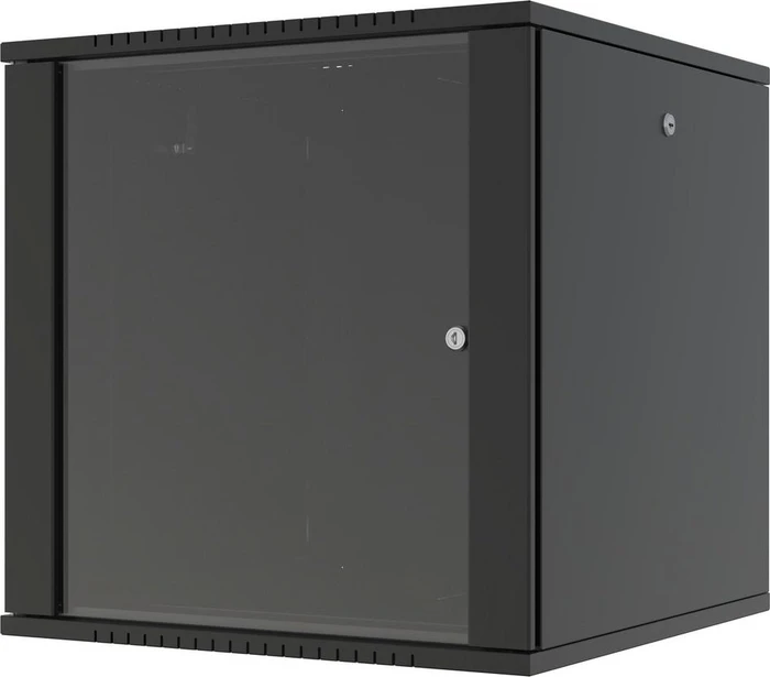 Lanview 19" Wandgehäuse 12HE, Flatpack, Glastür, IP20, RAL 9005, 450mm tief
