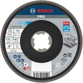 Bosch Professional X-LOCK X571 Best for Metal Fächerschleifscheibe gewinkelt K120, 125x22.23mm, 1 Stück