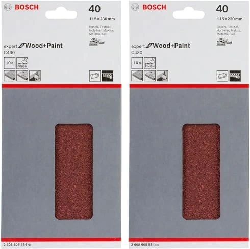 Bosch Professional C430 Expert for Wood and Paint Schleifblatt K40, 115x230mm, 10 Stück