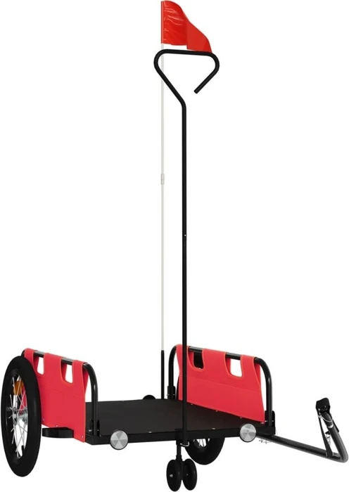 vidaXL Transport 124x64.5cm Fahrradanhänger rot
