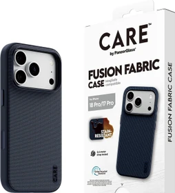 PanzerGlass Care Fusion Fabric Case w. MagSafe für Apple iPhone 18 Pro blau