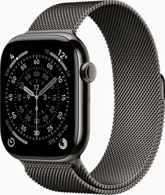 Apple Watch Series 11 (GPS + Cellular) 46mm Titan schiefer mit Milanaise-Armband S/M schiefer