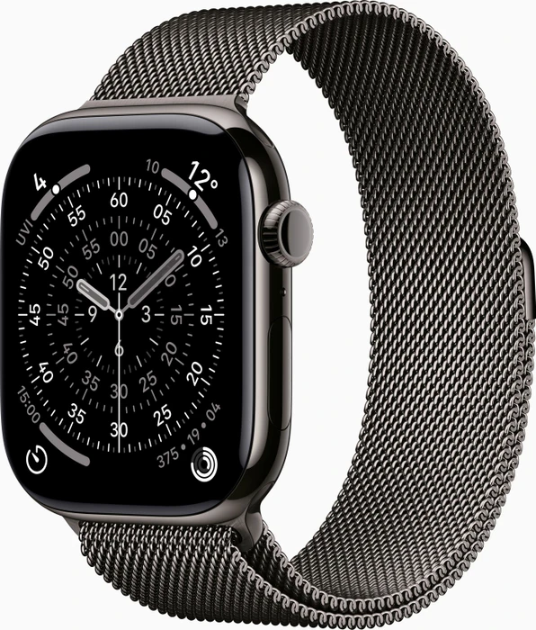 Apple Watch Series 11 (GPS + Cellular) 46mm Titan schiefer mit Milanaise-Armband S/M schiefer
