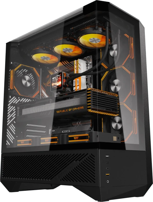 DarkFlash DY460 Black, Glasfenster