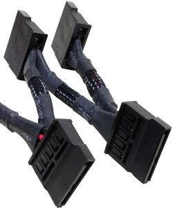 NZXT SATA-Stromadapter 4-Pin [IDE] auf 4x 15-Pin [SATA] 20cm, sleeved schwarz