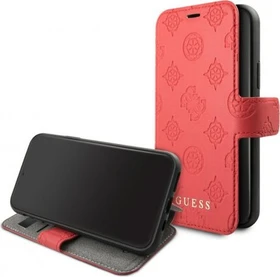 Guess Book Case Debossed Peony für Apple iPhone XR rot