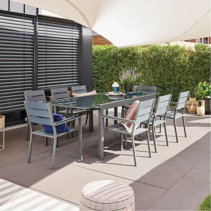 Home Deluxe Sol Madera Gartenmöbel-Set anthrazit, 11-tlg. (48120)