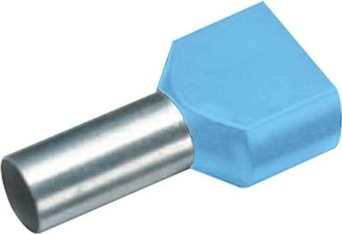 Vogt Zwillings-Aderendhülse 0.75 mm² Teilisoliert Blau 100 Stück