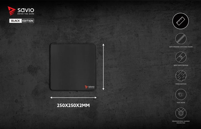 Savio Black Edition Turbo Dynamic S Gaming Mauspad, schwarz