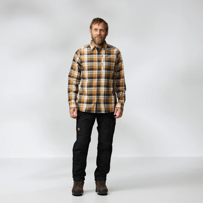 Fjällräven Fjällglim Hemd langarm buckwheat brown/dark navy (Herren)