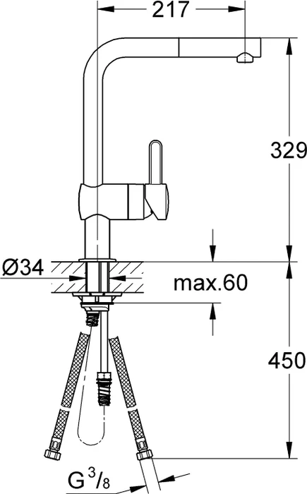 Grohe Flair L-Auslauf ausziehbar chrom