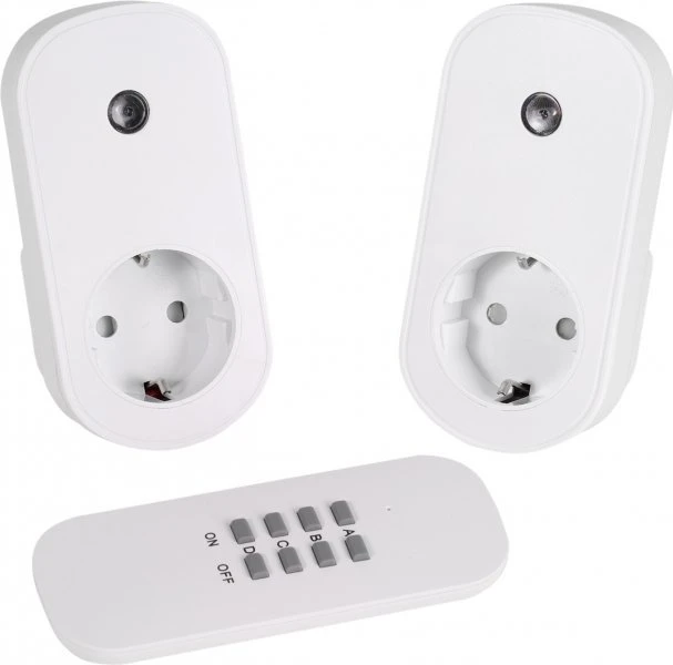 Vivanco Comfort Line Funksteckerset 3680W weiß, 2er Funksteckdosen-Set mit Fernbedienung