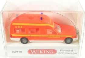 Wiking Klassik Edition Feuerwehr Krankenwagen MB Binz tagesleuchtrot
