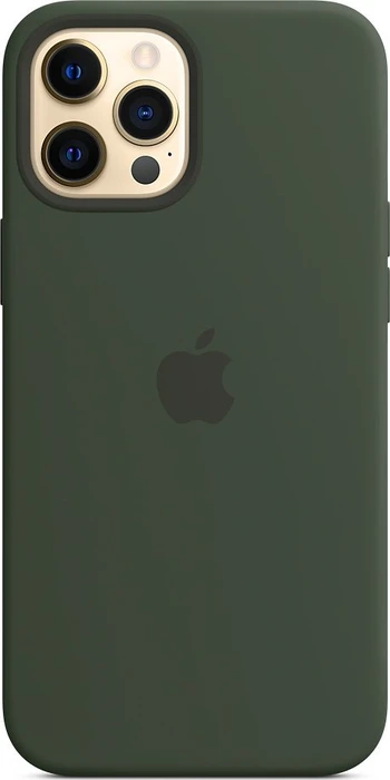 Apple Silikon Case mit MagSafe für iPhone 12 Pro Max zyperngrün