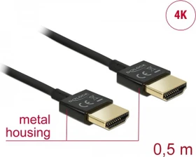 DeLOCK Slim 4K High Speed mit Ethernet HDMI Kabel, 0.5m