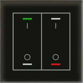 MDT Glastaster II Light 2-fach schwarz, Symbol I/O
