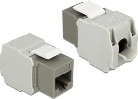 DeLOCK Keystone Modul RJ-45 Buchse via Verlegekabel Cat6, grau