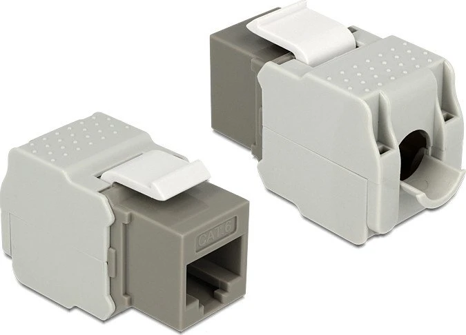 DeLOCK Keystone Modul RJ-45 Buchse via Verlegekabel Cat6, grau