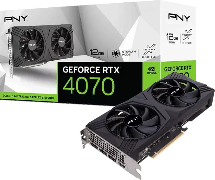 PNY GeForce RTX 4070 Verto Dual Fan, 12GB GDDR6X, HDMI, 3x DP